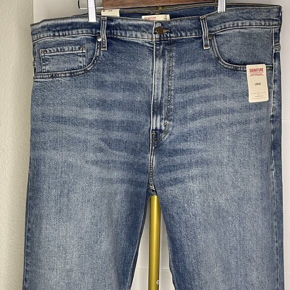 NWT Signature Levi Strauss Men’s Flex Vintage Loose Fit Cotton Blend Jeans New - Picture 1 of 9